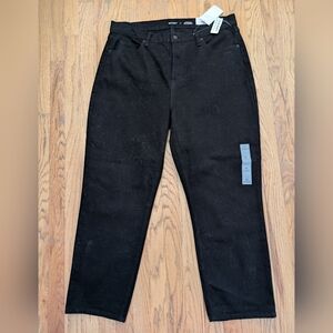 NWT Old Navy Sky High Straight Black Jeans Size 16